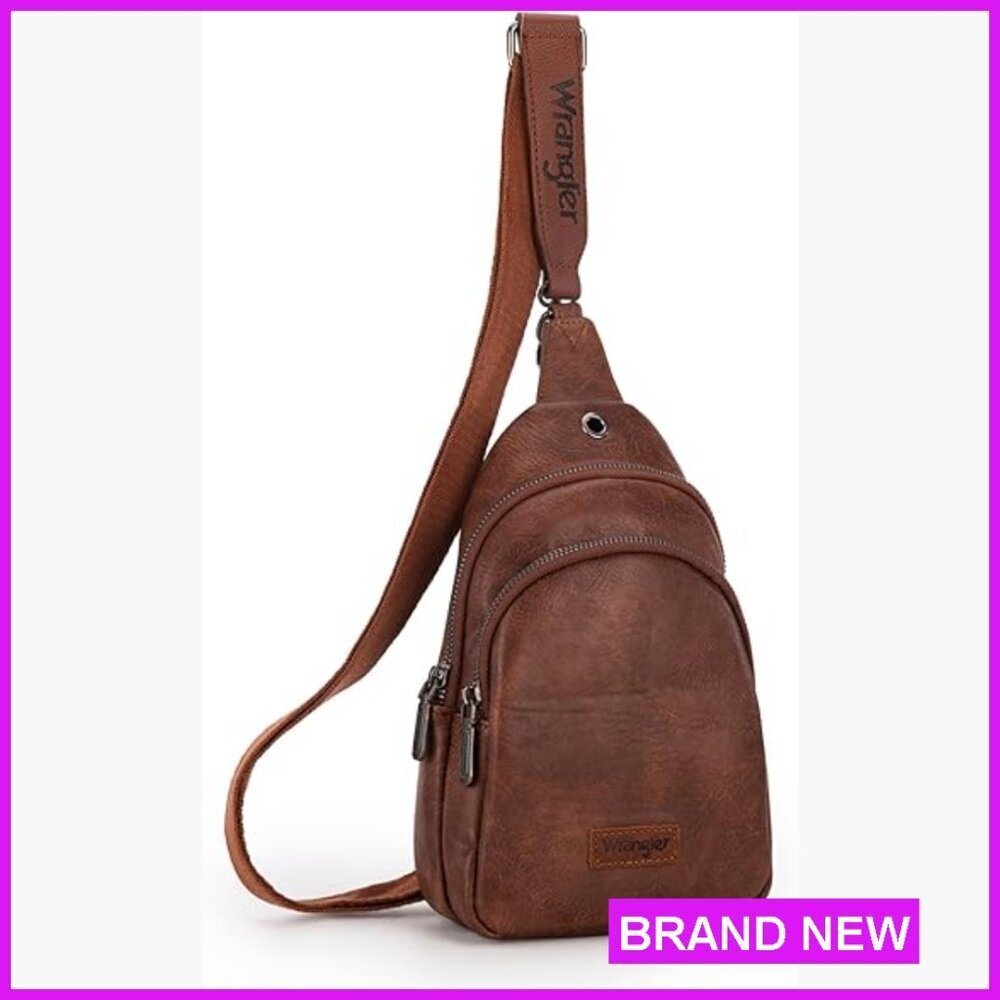 Faux Leather Crossbody Sling Bag Adjustable Minimalist Chic Travel Daily Use